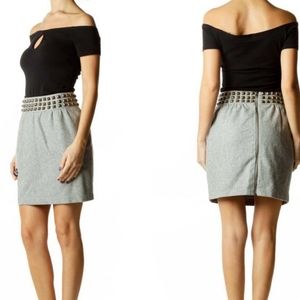 Urban Outfitters Silence + Noise Gray Studded Wool Mini Skirt Size 6
